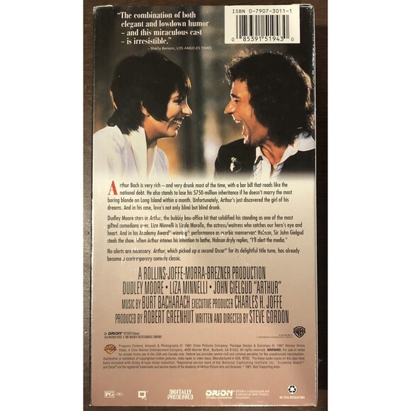 Arthur Warner Bros. WB Hits (VHS, 1997) Watermarks Dudley Moore Liza Minnelli - Picture 2 of 4